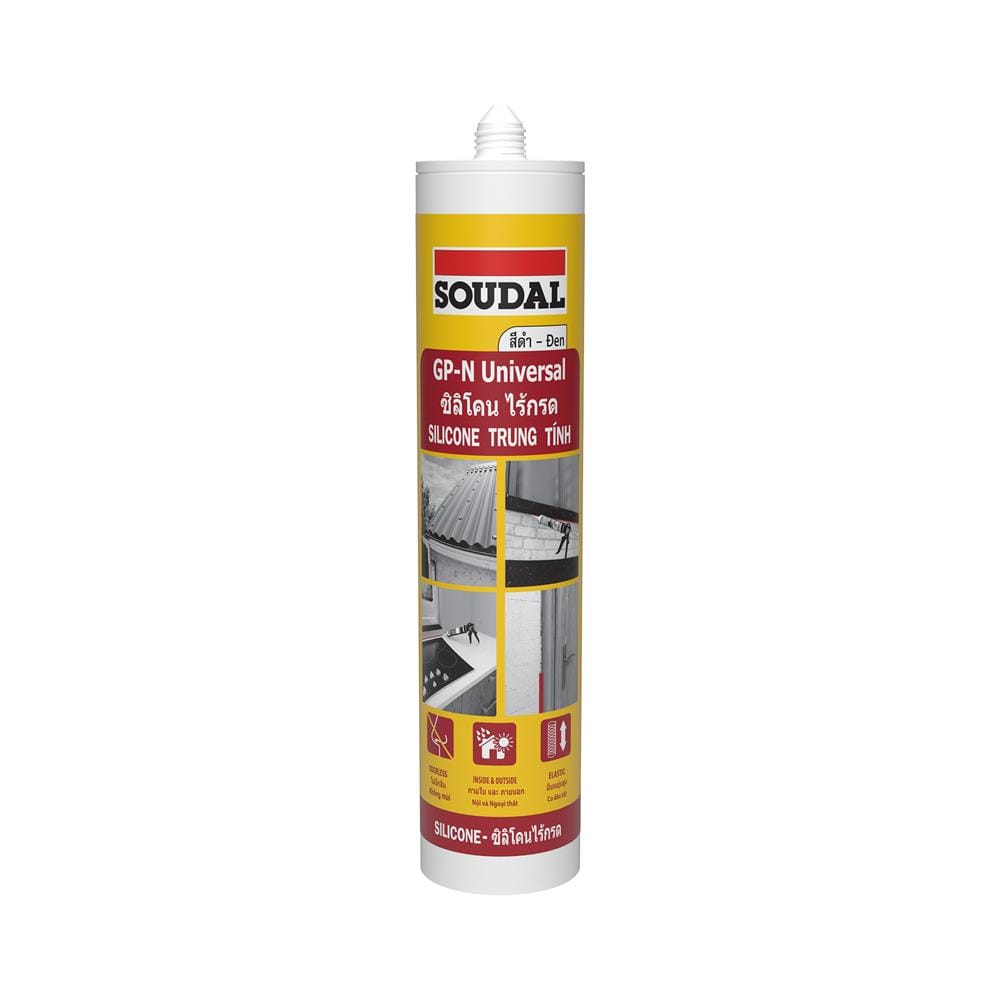 ซิลิโคนไร้กรด SOUDAL 280 มล. สีดำ