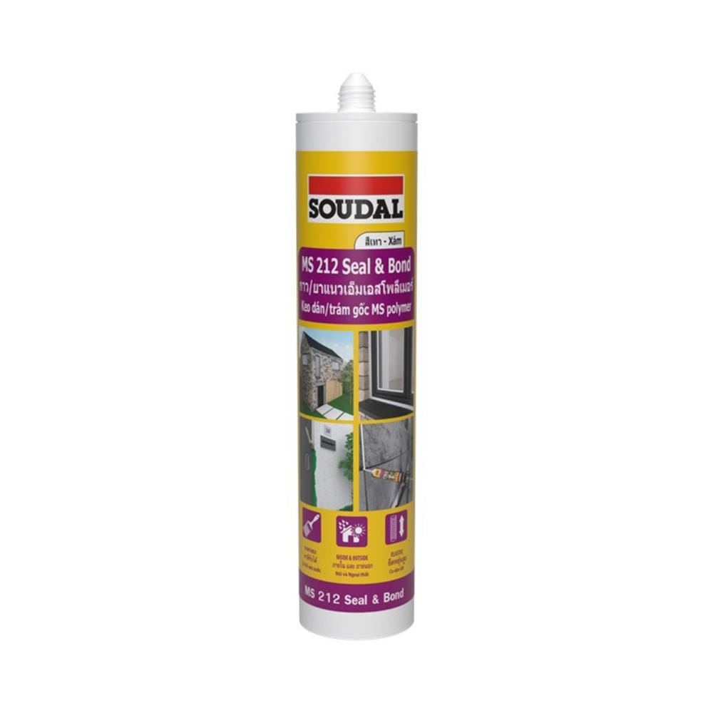 โพลีเมอร์อุดรอย SOUDAL 212CS 280 มล. สีเทา