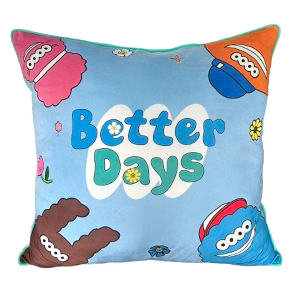 หมอนอิง SNAZZ MONSTER BETTER 29x29 นิ้ว สีฟ้า