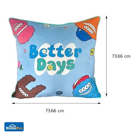 หมอนอิง SNAZZ MONSTER BETTER 29x29 นิ้ว สีฟ้า_1