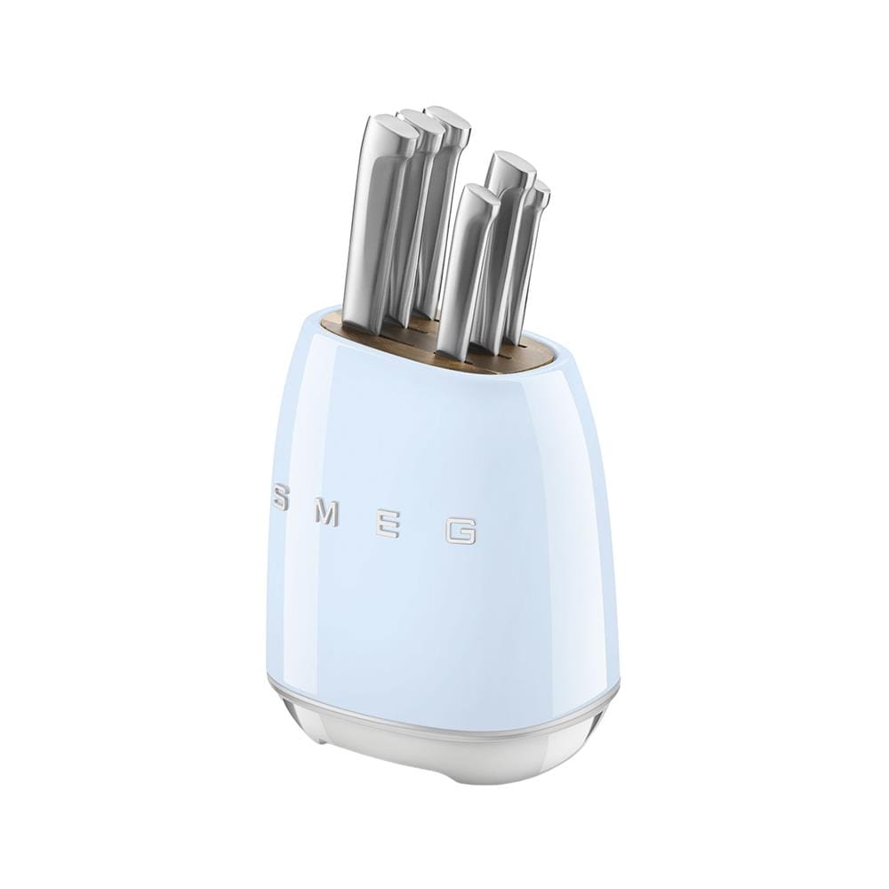 ชุดมีดพร้อมที่เสียบ SMEG KBSF02PB สีฟ้า (ชุด 6 ชิ้น)