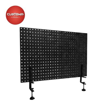 แผงเหล็กแขวนเครื่องมือ พร้อมขาจับ CUSTOMAI PEGBORD SIZE S 60x40 ซม. สีดำ_0