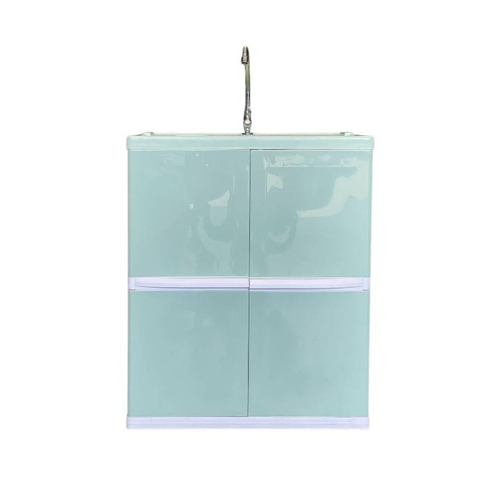 ตู้ตั้งพื้นท็อปซิงค์ 1 หลุม + ก๊อก ZE KING COLOR BATH 70x82 ซม. สีเขียว