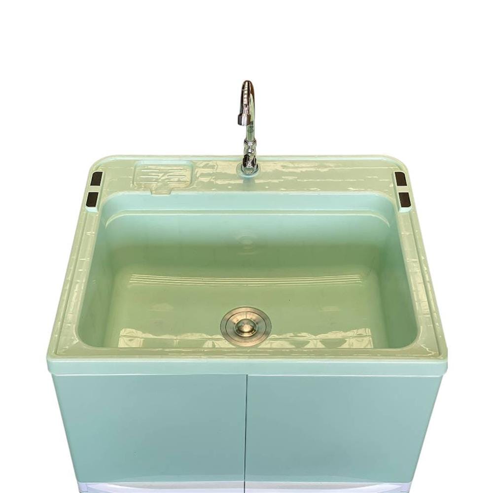 ตู้ตั้งพื้นท็อปซิงค์ 1 หลุม + ก๊อก ZE KING COLOR BATH 70x82 ซม. สีเขียว