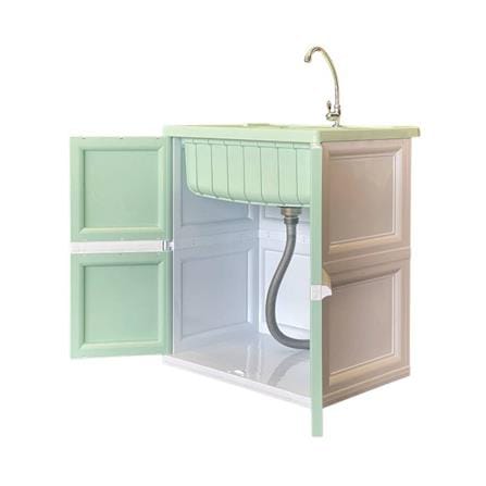 ตู้ตั้งพื้นท็อปซิงค์ 1 หลุม + ก๊อก ZE KING COLOR BATH 70x82 ซม. สีเขียว_2