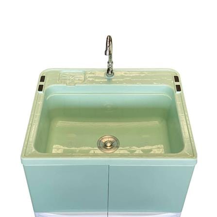 ตู้ตั้งพื้นท็อปซิงค์ 1 หลุม + ก๊อก ZE KING COLOR BATH 70x82 ซม. สีเขียว_3