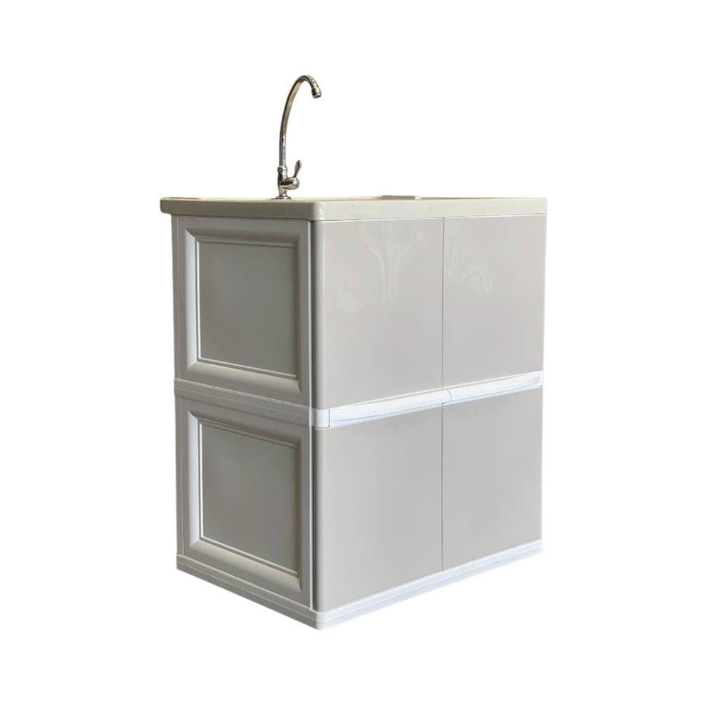 ตู้ตั้งพื้นท็อปซิงค์ 1 หลุม + ก๊อก ZE KING COLOR BATH 70x82 ซม. สีเทา