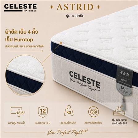 ที่นอนพ็อกเก็ตสปริง 3.5 ฟุต CELESTE MATTRESS ASTRID (พร้อมชุดเครื่องนอน 7 ชิ้น)_4