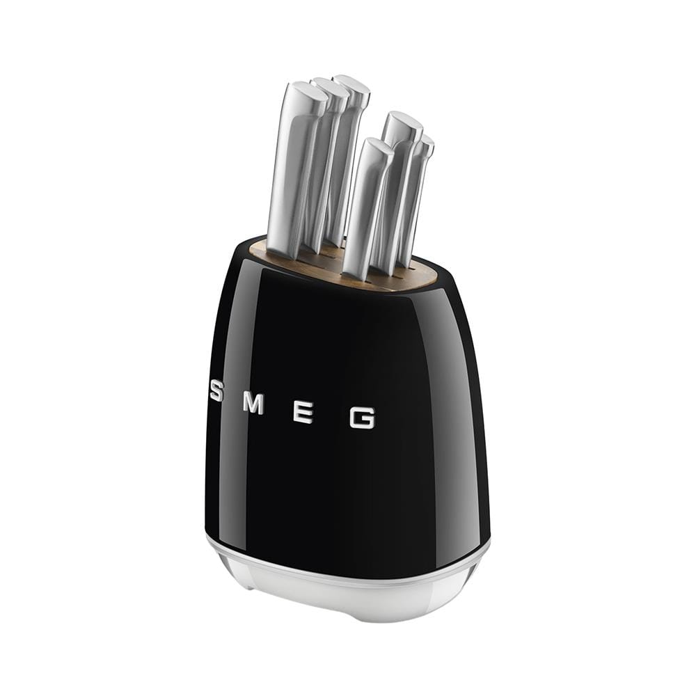 ชุดมีดพร้อมที่เสียบ SMEG KBSF02BL สีดำ (ชุด 6 ชิ้น)