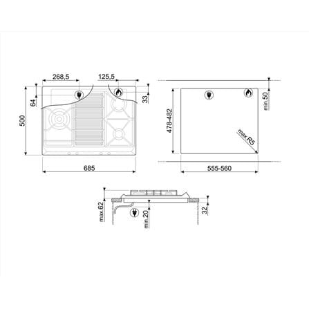 เตาฝัง+เครื่องดูดควัน SMEG SRV572XG+KSEV97X2_4