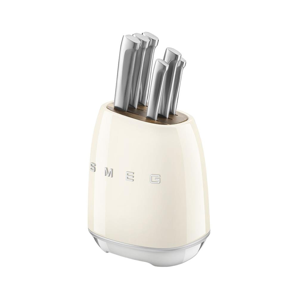 มีดพร้อมที่เสียบ SMEG KBSF02CR สีครีม (ชุด 6 ชิ้น)