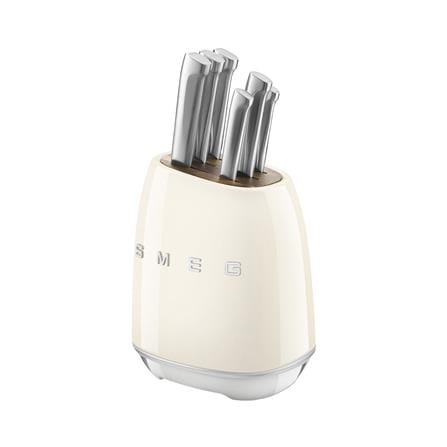มีดพร้อมที่เสียบ SMEG KBSF02CR สีครีม (ชุด 6 ชิ้น)_0