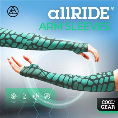 ปลอกแขนกันยูวี ALLRIDE OUTDOOR HALF HAND UV70 ไซซ์ L สีดำ/เขียว_1