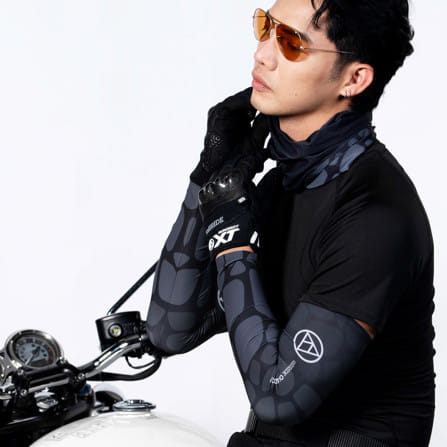 ปลอกแขนกันยูวี ALLRIDE OUTDOOR WITH ELASTIC UV70 ไซซ์ M สีดำ-เทา_4
