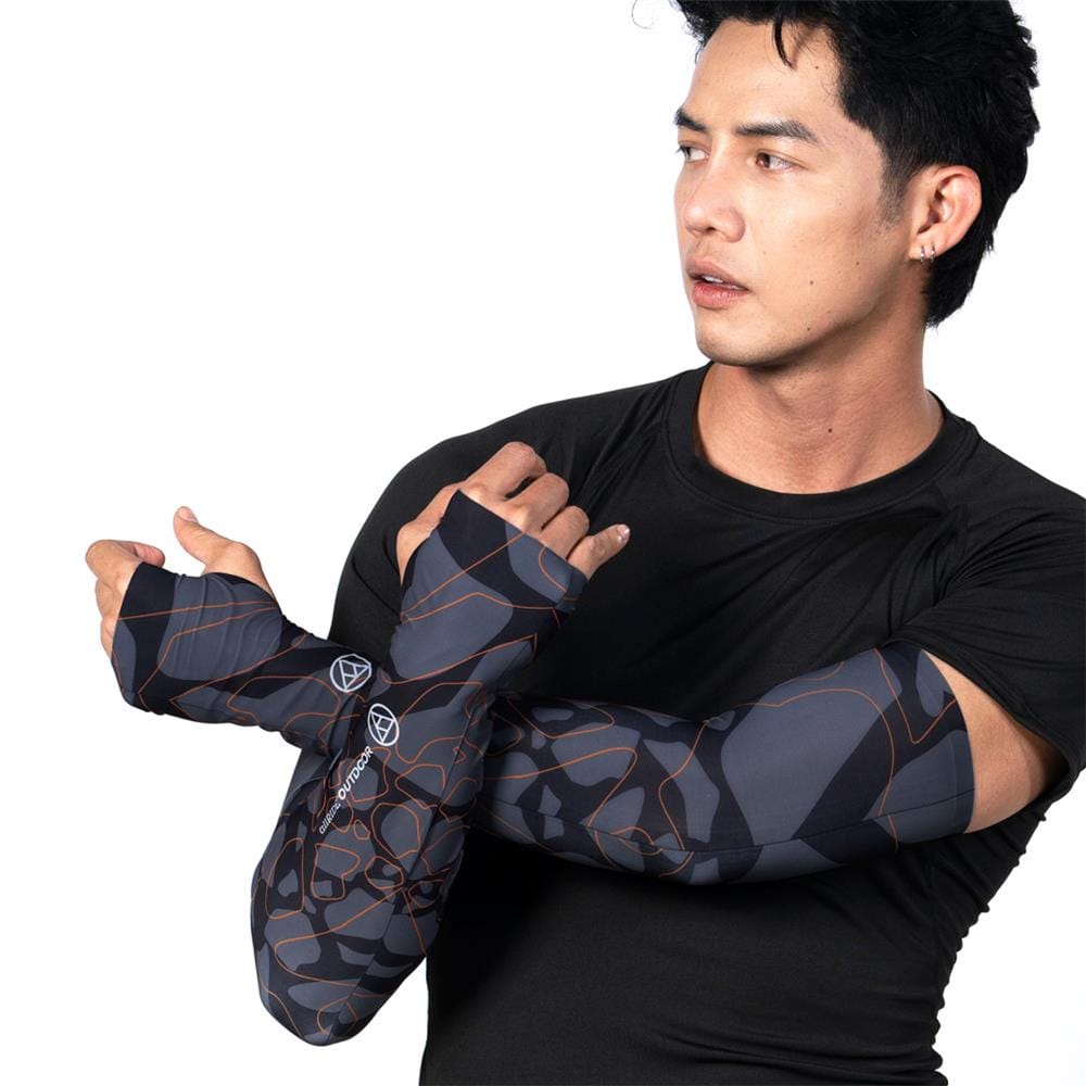 ปลอกแขนกันยูวี ALLRIDE OUTDOOR HALF HAND UV70 ไซซ์ XL สีดำ-เทา