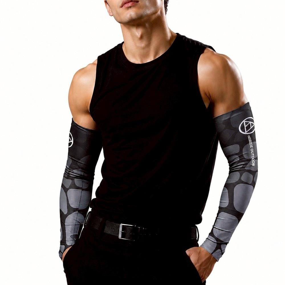 ปลอกแขนกันยูวี ALLRIDE OUTDOOR WITH ELASTIC UV70 ไซซ์ L สีดำ-เทา