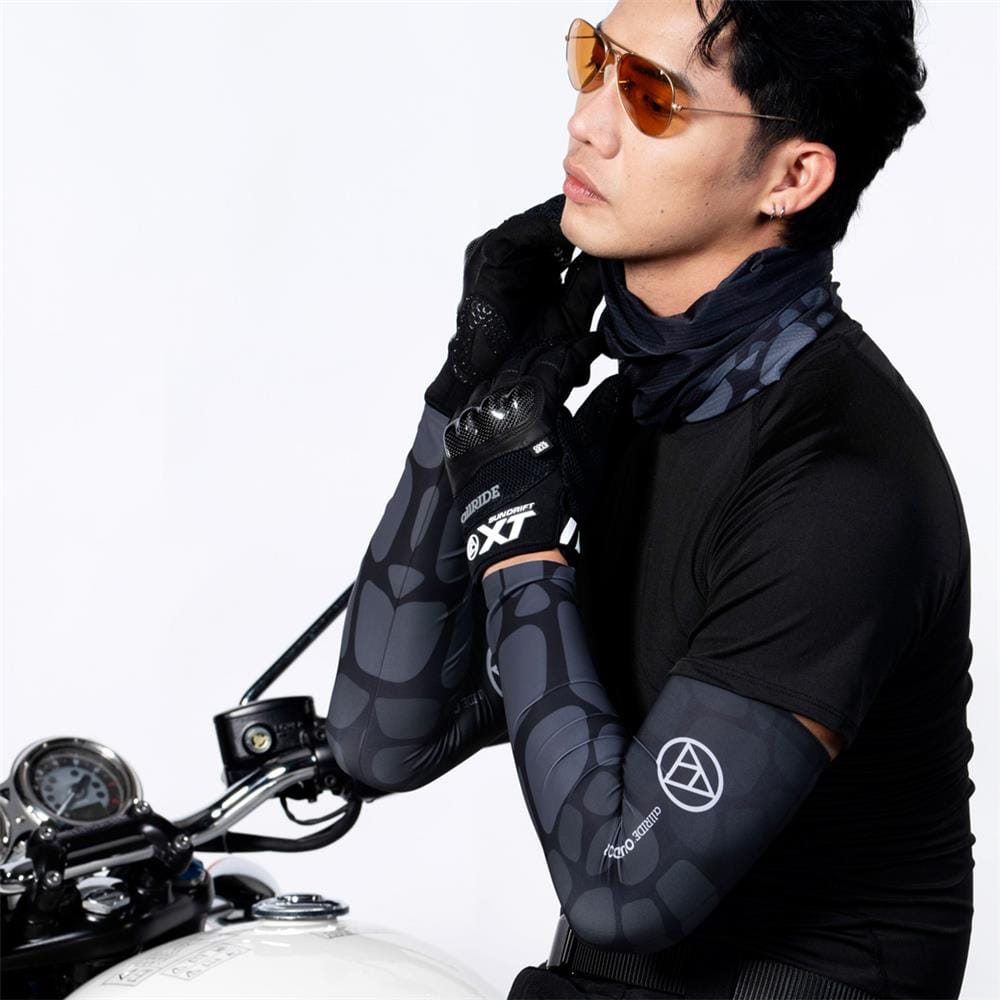 ปลอกแขนกันยูวี ALLRIDE OUTDOOR WITH ELASTIC UV70 ไซซ์ L สีดำ-เทา