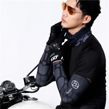 ปลอกแขนกันยูวี ALLRIDE OUTDOOR WITH ELASTIC UV70 ไซซ์ L สีดำ-เทา_3