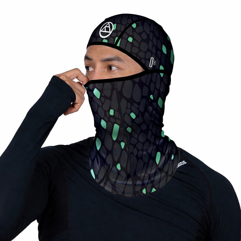หมวกโม่งคลุมหัว ALLRIDE OUTDOOR MESH UV50 สีดำ/เขียว