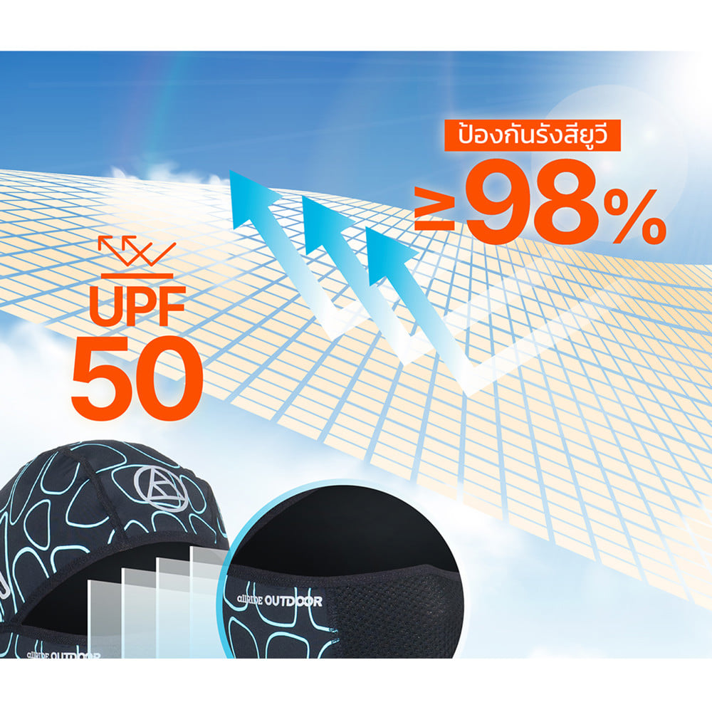 หมวกโม่งคลุมหัว ALLRIDE OUTDOOR FILTER PM2.5 UV50 สีดำ/น้ำเงิน