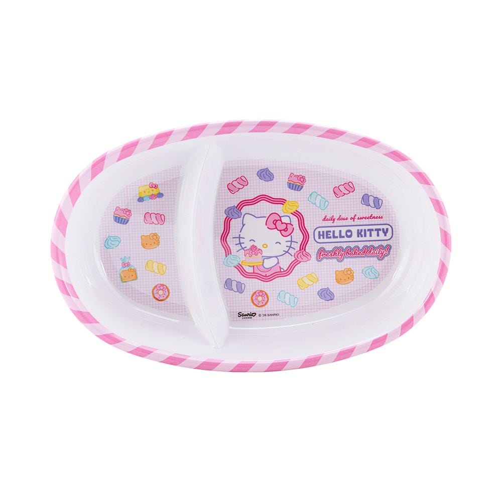 ชามเมลามีน 10 นิ้ว 2 ช่อง SUPERWARE KITTY FRESHLY