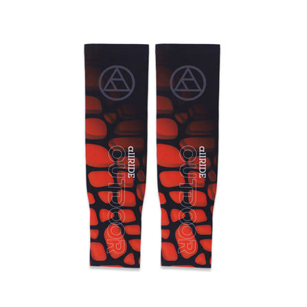 ปลอกแขนกันยูวี ALLRIDE OUTDOOR WITH ELASTIC UV70 ไซซ์ XL สีดำ-ส้ม_0