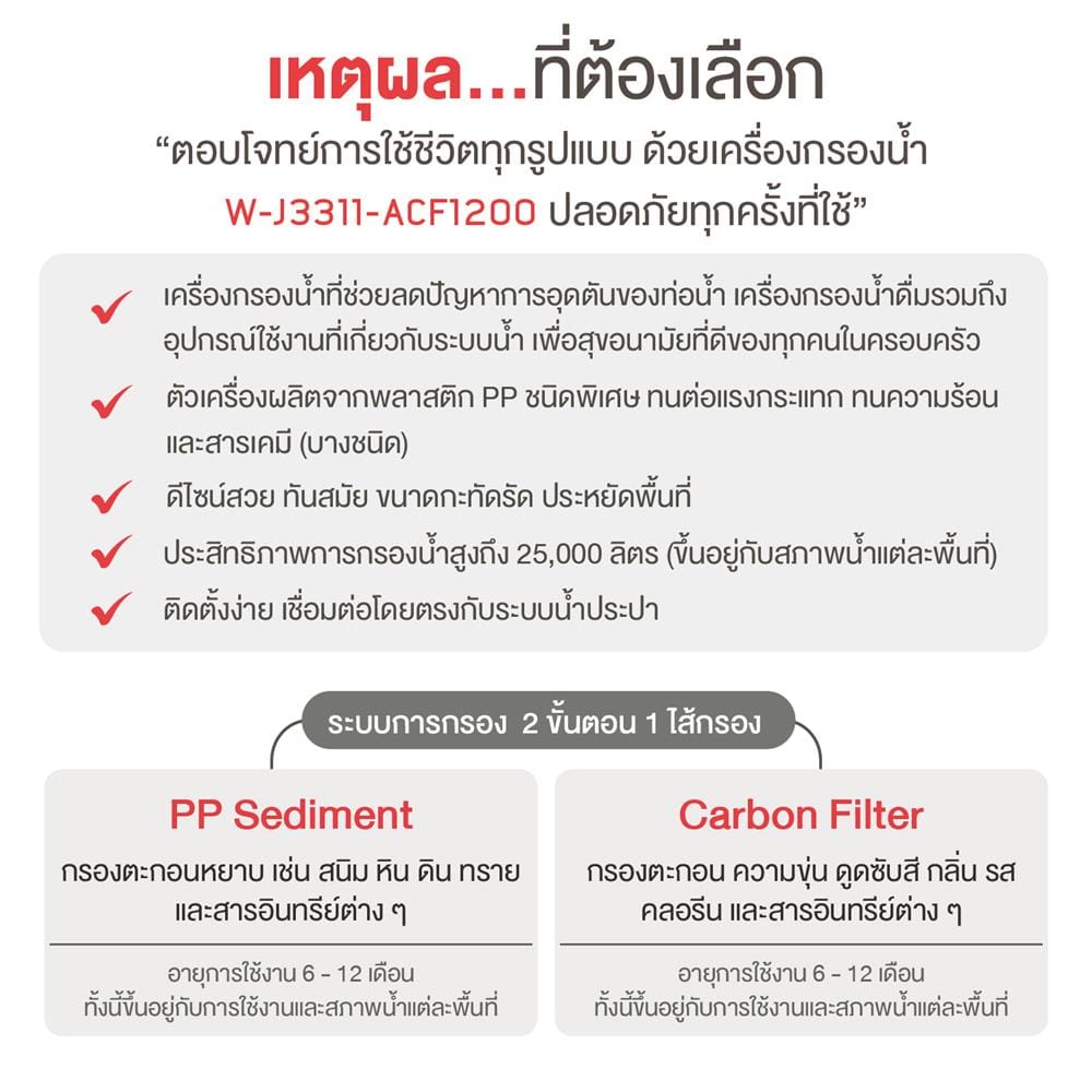 เครื่องกรองน้ำใช้ ANGEL HYGIENIC FLOW WATER (PP+CARBON)