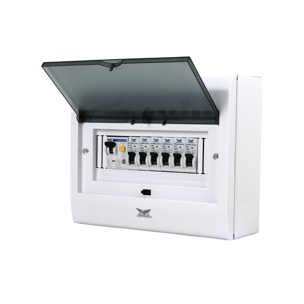 ชุดตู้คอนซูมเมอร์ยูนิต 6 ช่อง 50 แอมป์ พร้อมกันดูด RCBO EAGLE