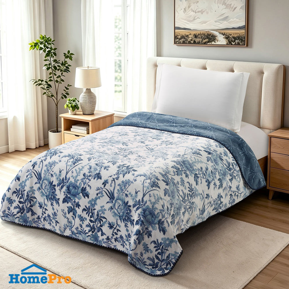 ผ้าห่ม HOME LIVING STYLE SPRIG 60x80 นิ้ว สี NAVY WHITE