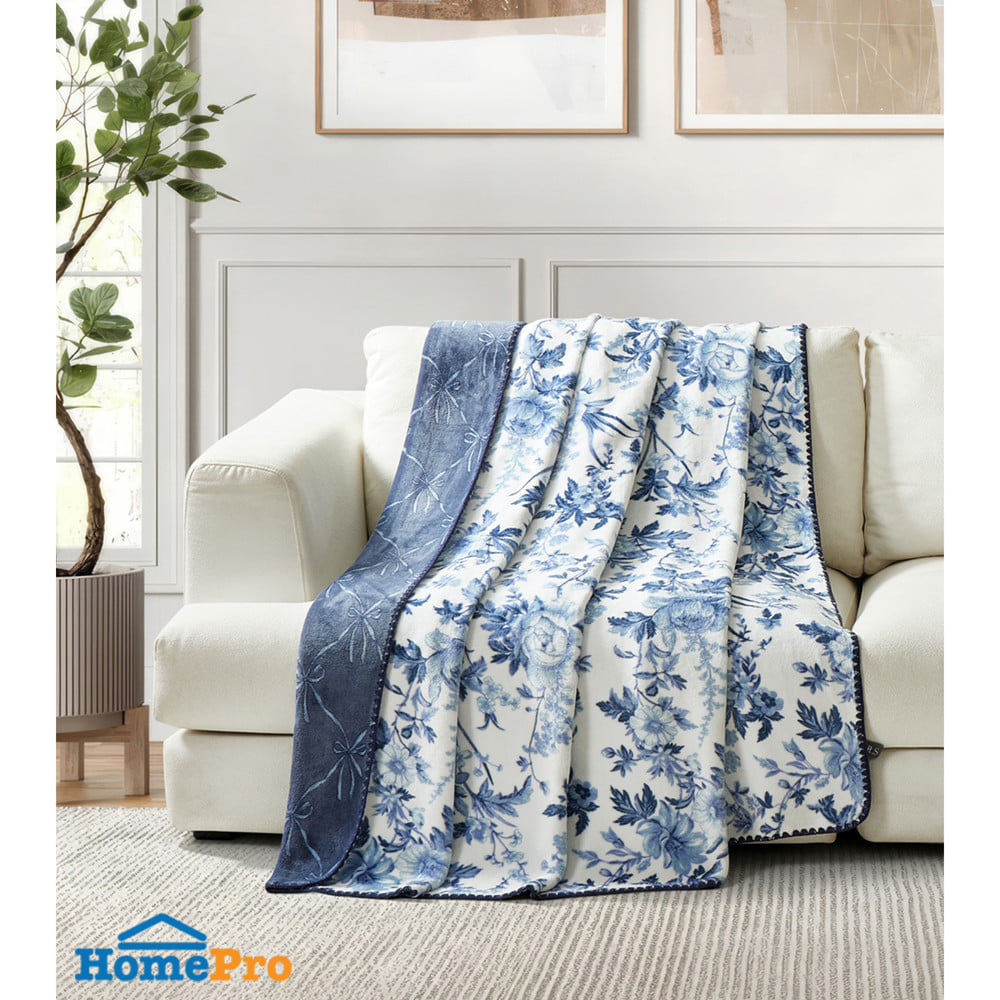ผ้าห่ม HOME LIVING STYLE SPRIG 60x80 นิ้ว สี NAVY WHITE