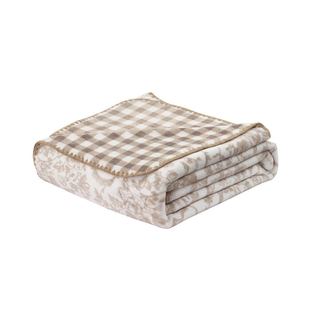 ผ้าห่ม HOME LIVING STYLE SPRIG 60x80 นิ้ว สี BROWN WHITE