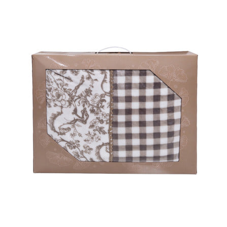 ผ้าห่ม HOME LIVING STYLE SPRIG 60x80 นิ้ว สี BROWN WHITE_3
