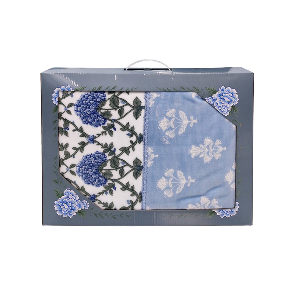 ผ้าห่ม HOME LIVING STYLE SPRIG 60x80 นิ้ว สี BLUE WHITE