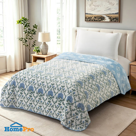 ผ้าห่ม HOME LIVING STYLE SPRIG 60x80 นิ้ว สี BLUE WHITE_4