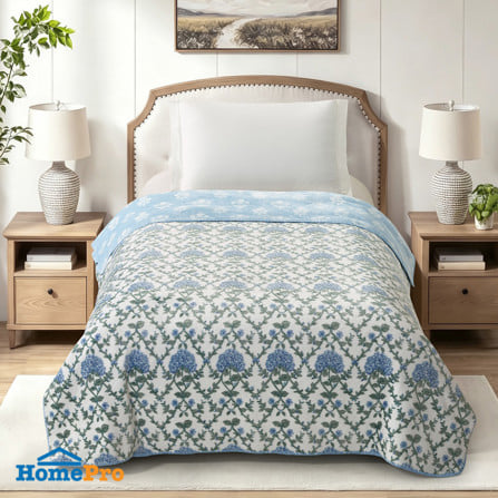 ผ้าห่ม HOME LIVING STYLE SPRIG 60x80 นิ้ว สี BLUE WHITE_5