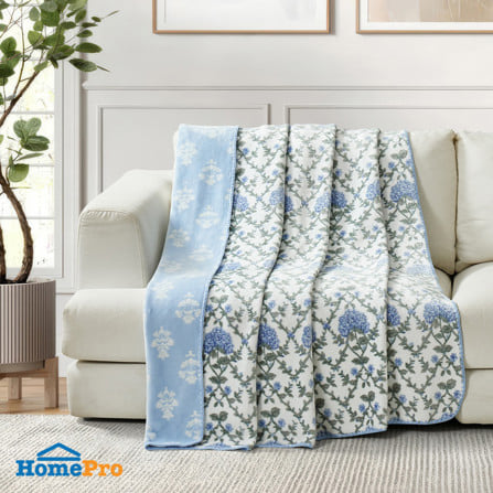 ผ้าห่ม HOME LIVING STYLE SPRIG 60x80 นิ้ว สี BLUE WHITE_6