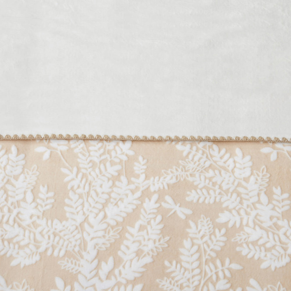 ผ้าห่ม HOME LIVING STYLE SPRIG 60x80 นิ้ว สี LIGHT BROWN WHITE