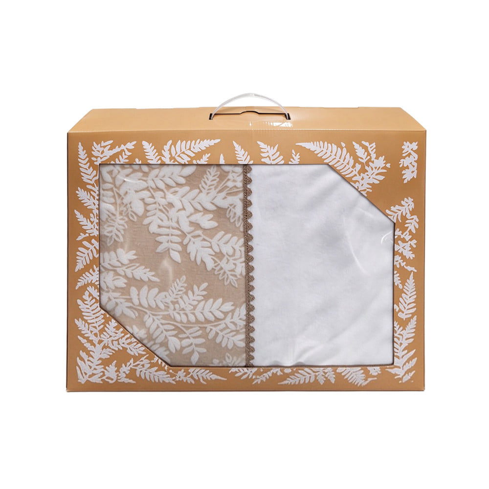 ผ้าห่ม HOME LIVING STYLE SPRIG 60x80 นิ้ว สี LIGHT BROWN WHITE
