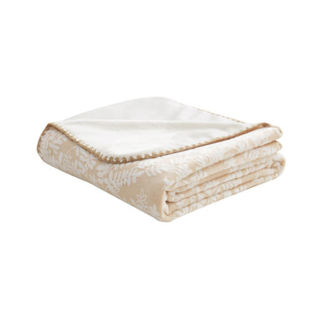 ผ้าห่ม HOME LIVING STYLE SPRIG 60x80 นิ้ว สี LIGHT BROWN WHITE_0