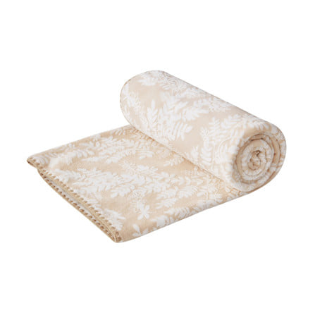 ผ้าห่ม HOME LIVING STYLE SPRIG 60x80 นิ้ว สี LIGHT BROWN WHITE_1