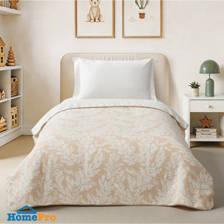 ผ้าห่ม HOME LIVING STYLE SPRIG 60x80 นิ้ว สี LIGHT BROWN WHITE_5