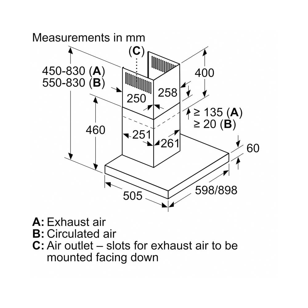 เครื่องดูดควันกระโจม BOSCH DWB97BK61T 90 ซม.