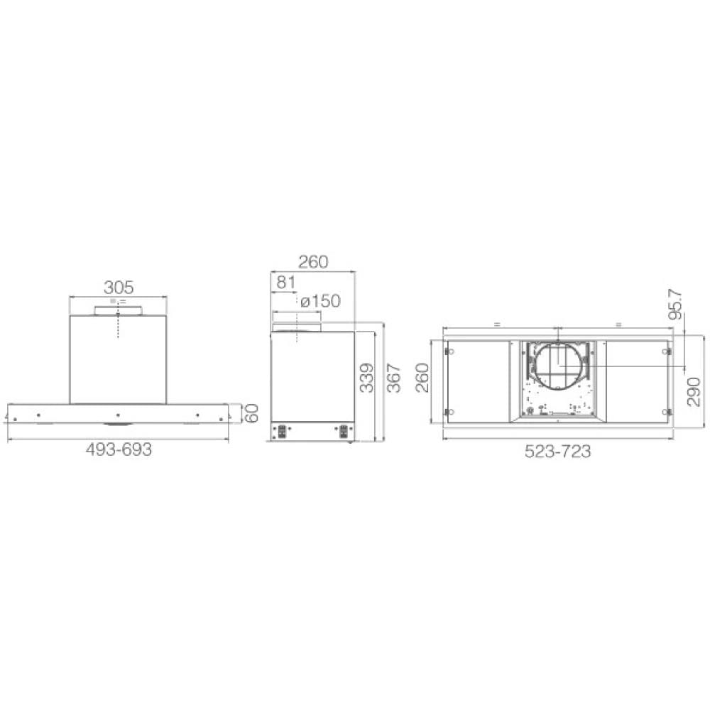 เครื่องดูดควันแบบฝัง ELICA HIDDEN 2.0IX/A/72 72 ซม.