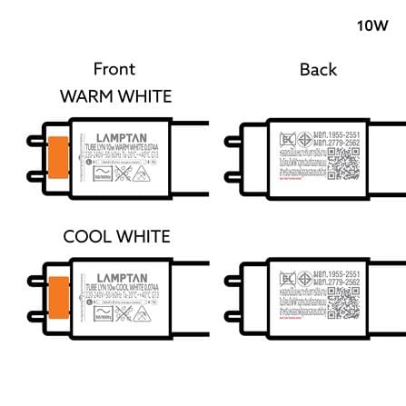 หลอด LED LAMPTAN T8 SLIDE GEN3 DE 10 วัตต์ COOL WHITE G13_5