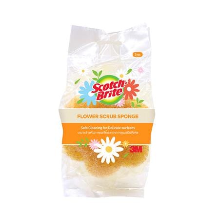 แผ่นใยขัดพร้อมฟองน้ำรูปดอกไม้ สำหรับผิวละเอียด SCOTCH-BRITE (แพ็ก 2 ชิ้น)_0