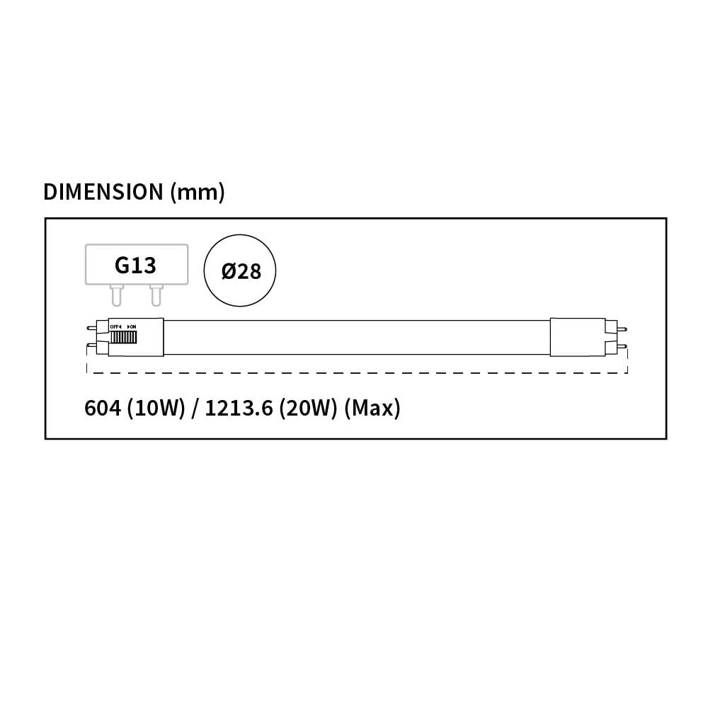 หลอด LED SHINING T8 HYBRID DE/SE 20 วัตต์ DAYLIGHT G13