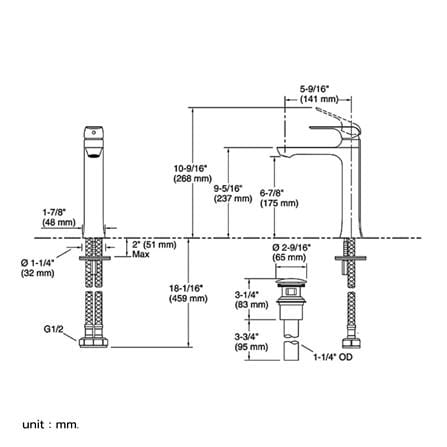 ก๊อกอ่างล้างหน้าเดี่ยวเคาน์เตอร์ KOHLER K-30069T-4-CP_3