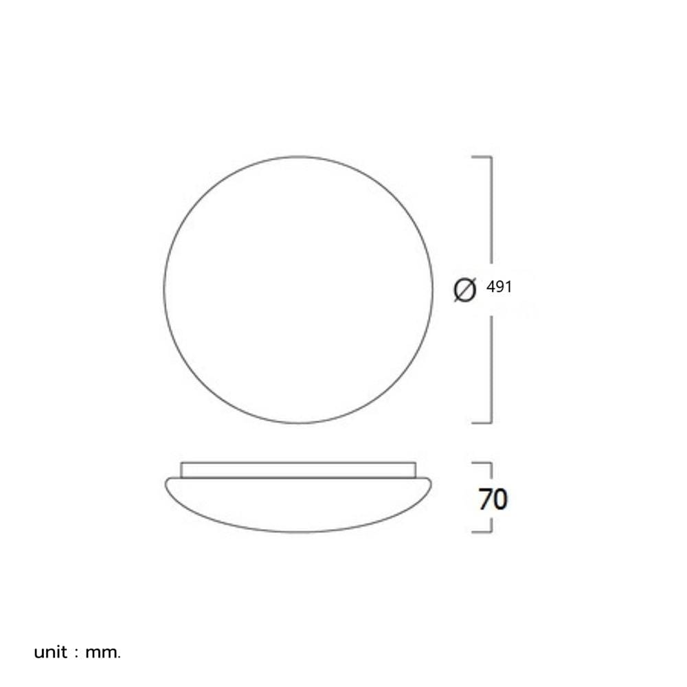 ไฟเพดาน LED LUMAX 03-A2292 19 นิ้ว 48 วัตต์ DAYLIGHT/COOL WHITE/WARM WHITE สีขาว