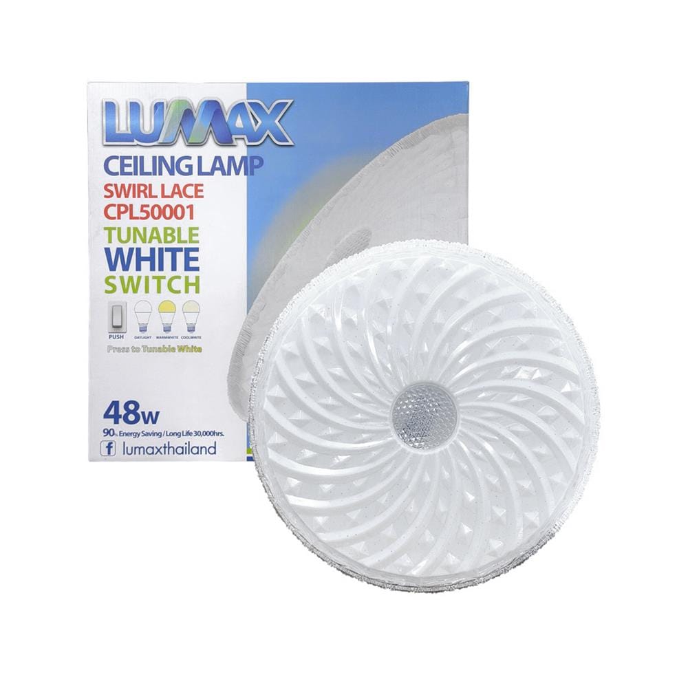 ไฟเพดาน LED LUMAX 03-A2292 19 นิ้ว 48 วัตต์ DAYLIGHT/COOL WHITE/WARM WHITE สีขาว