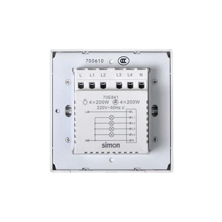 ชุดสวิตช์ไฟอัจฉริยะ 4 ช่อง SIMON SIMi7-04-IOTT-GR สีเทาหม่น_2